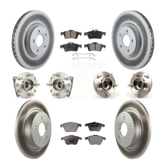 Hub Bearing Coated Brake Rotor & Pad Front Rear Kit (10Pc) For Volvo S40 V50 AWD