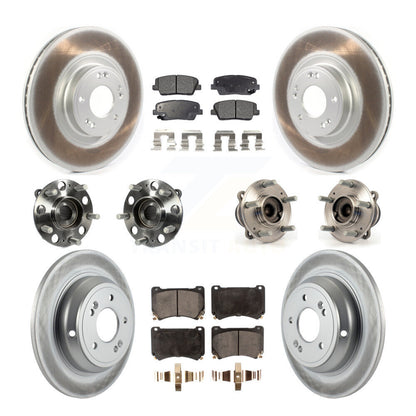 Hub Bearing Coat Brake Rotor Pads Front Rear Kit (10Pc) For Hyundai Genesis 4.6L