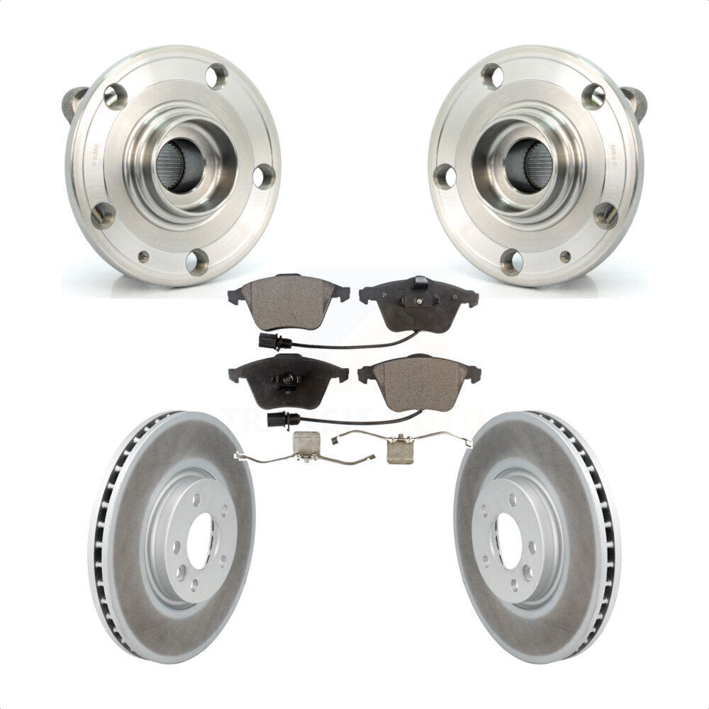 Hub Bearing Assembly Coated Disc Brake Rotor And Pad Front Kit For Volkswagen CC