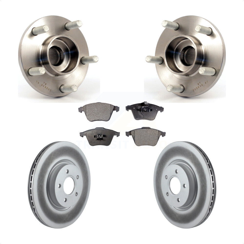 Hub Bearing Assembly Coated Disc Brake Rotor Pad Front Kit For Volvo S40 V50 C70