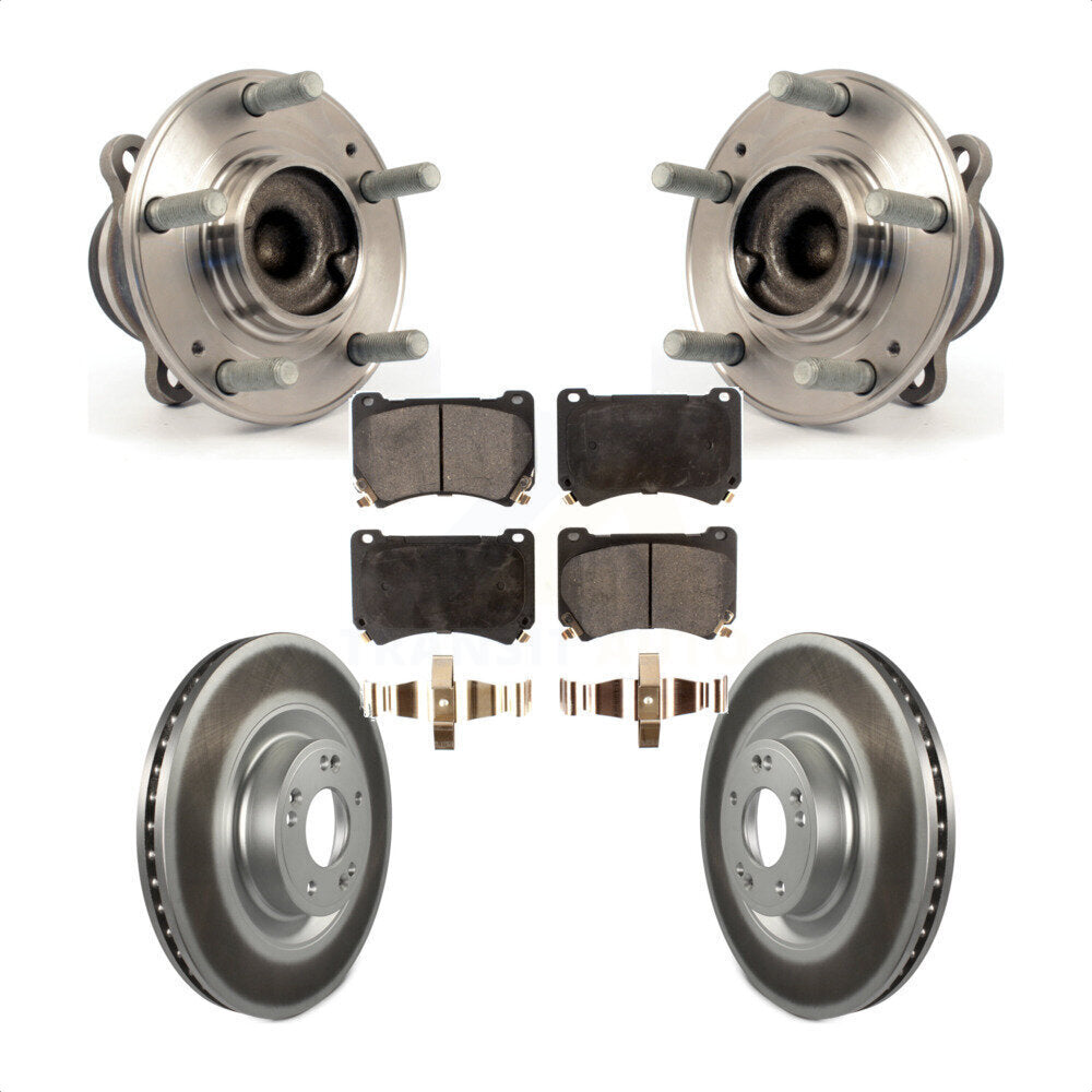 Hub Bearing Assembly Coated Brake Rotor Pads Front Kit For Hyundai Genesis Equus