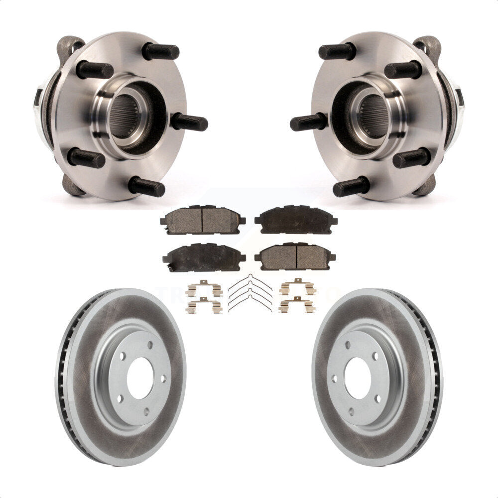 Hub Bearing Assembly Coated Brake Rotor Pad Front Kit For 2011-2017 Nissan Quest