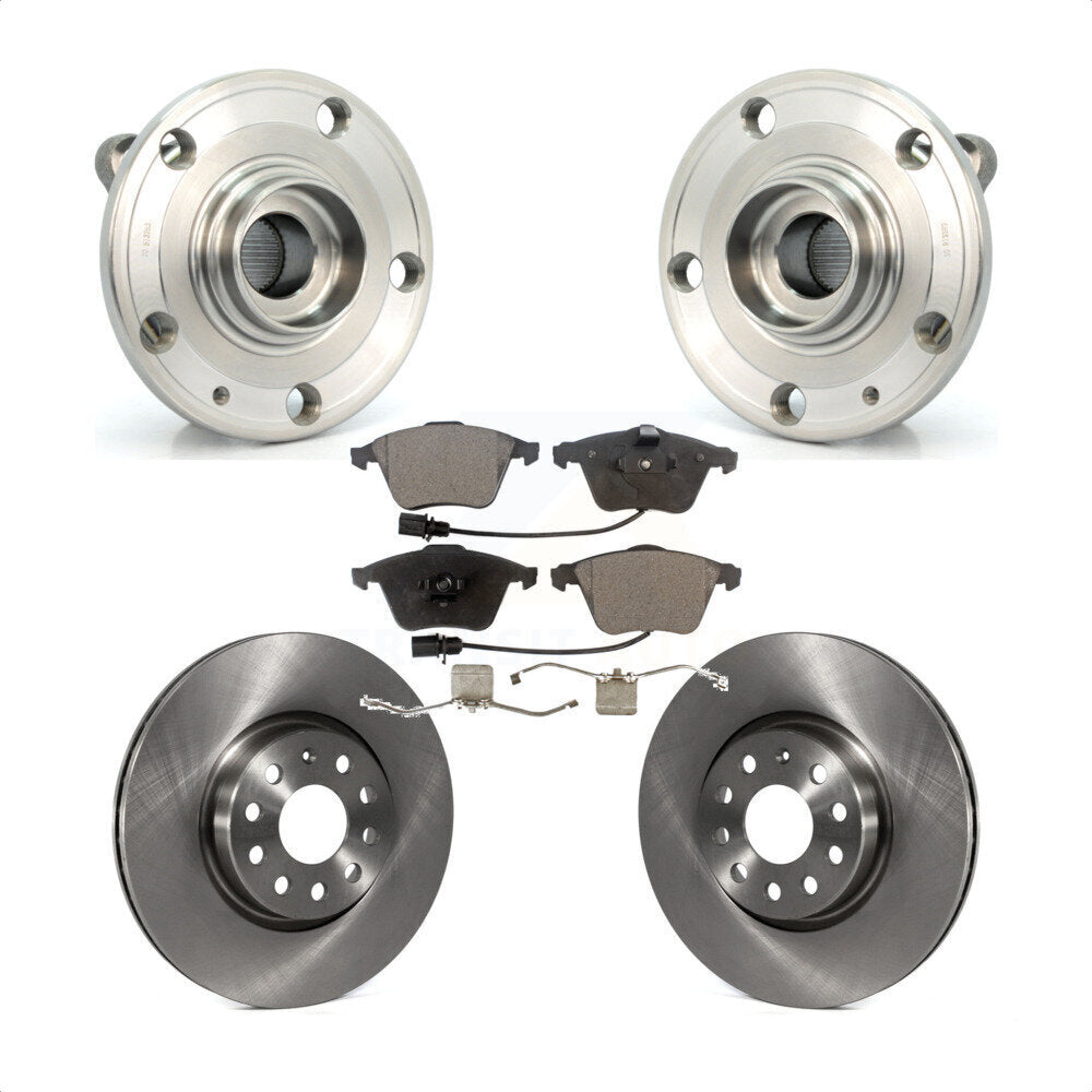 Hub Bearing Assembly Disc Brake Rotors And Pads Front Kit For Volkswagen CC