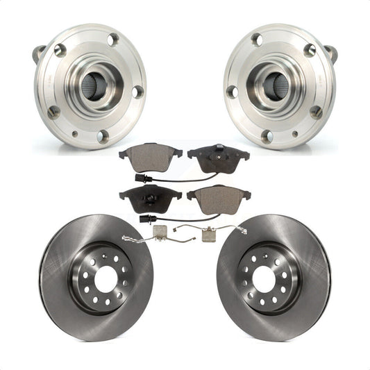 Hub Bearing Assembly Disc Brake Rotors And Pads Front Kit For Volkswagen CC