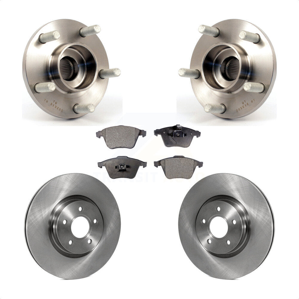 Hub Bearing Assembly Disc Brake Rotors And Pads Front Kit For Volvo S40 V50 C70