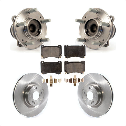 Hub Bearing Assembly Disc Brake Rotor & Pads Front Kit For Hyundai Genesis Equus