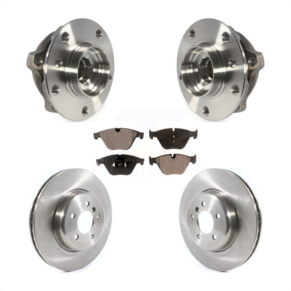 Hub Bearing Brake Rotor & Pad Front Kit For BMW 535i xDrive 535d 640i Gran Coupe