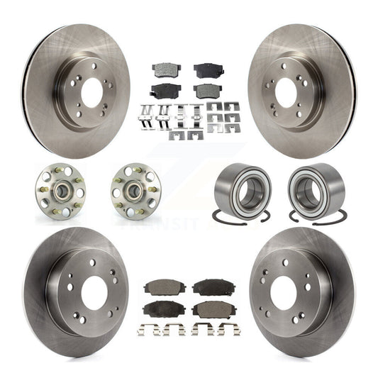Hub Bearing Brake Rotor Pad Front Rear Kit (10Pc) For 2002-2006 Acura RSX Type-S