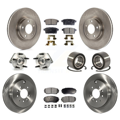 Hub Bearing Brake Rotor Pads Front Rear Kit (10Pc) For Ford Edge Lincoln MKX AWD
