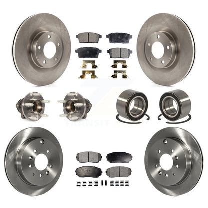 Hub Bearing Brake Rotor Pads Front Rear Kit (10Pc) For Ford Edge Lincoln MKX FWD