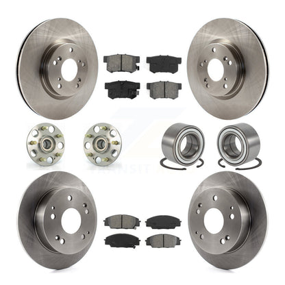 Hub Bearing Brake Rotor Pad Front Rear Kit (10Pc) For 2002-2006 Acura RSX Type-S
