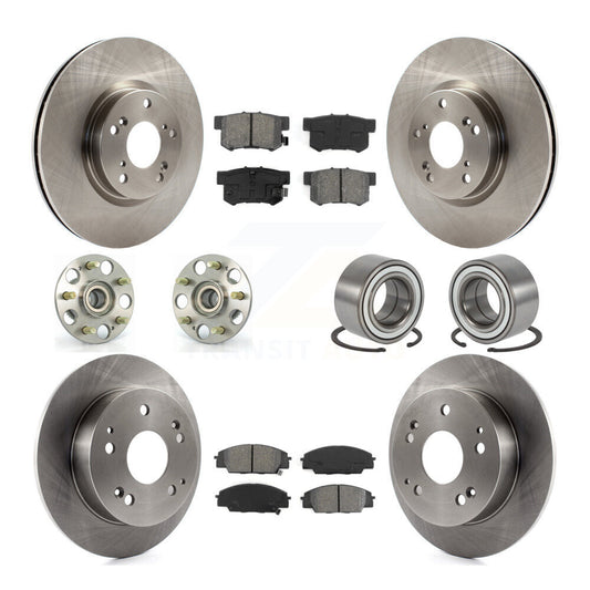 Hub Bearing Brake Rotor Pad Front Rear Kit (10Pc) For 2002-2006 Acura RSX Type-S