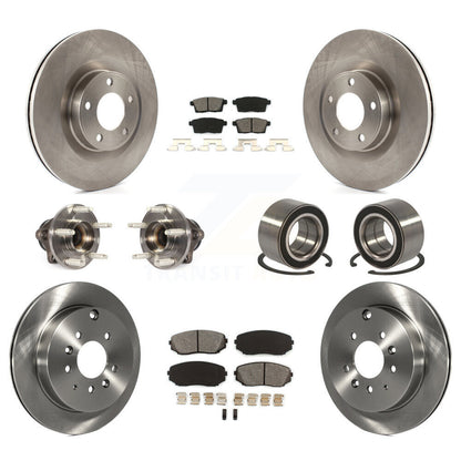 Hub Bearing Brake Rotor Pads Front Rear Kit (10Pc) For Ford Edge Lincoln MKX FWD