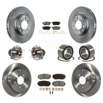 Hub Bearing Brake Rotor Pads Front Rear Kit (10Pc) For Ford Edge Lincoln MKX FWD