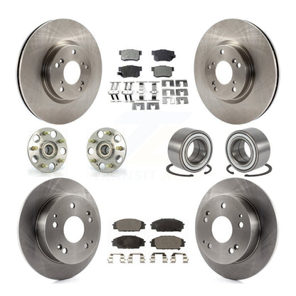 Hub Bearing Brake Rotor Pad Front Rear Kit (10Pc) For 2002-2006 Acura RSX Type-S