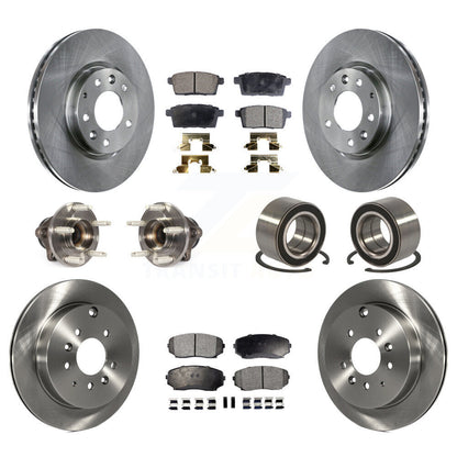 Hub Bearing Brake Rotor Pads Front Rear Kit (10Pc) For Ford Edge Lincoln MKX FWD
