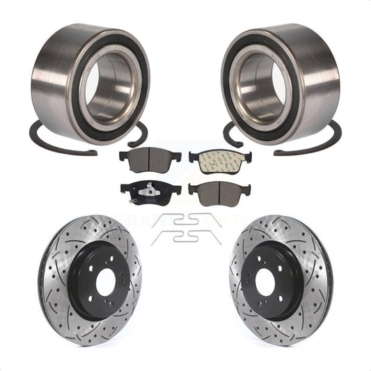 Wheel Bearing Coated Drilled Slotted Brake Rotor Pads Front Kit For Honda Accord