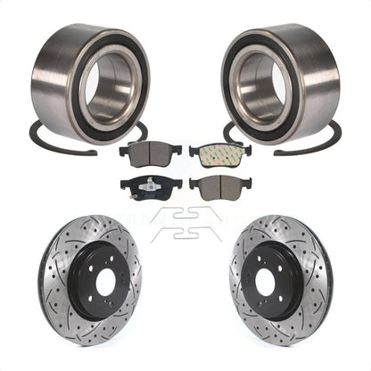 Wheel Bearing Coated Drilled Slotted Brake Rotor Pads Front Kit For Honda Accord