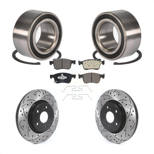 Wheel Bearing Coated Drilled Slotted Brake Rotor Pads Front Kit For Honda Accord