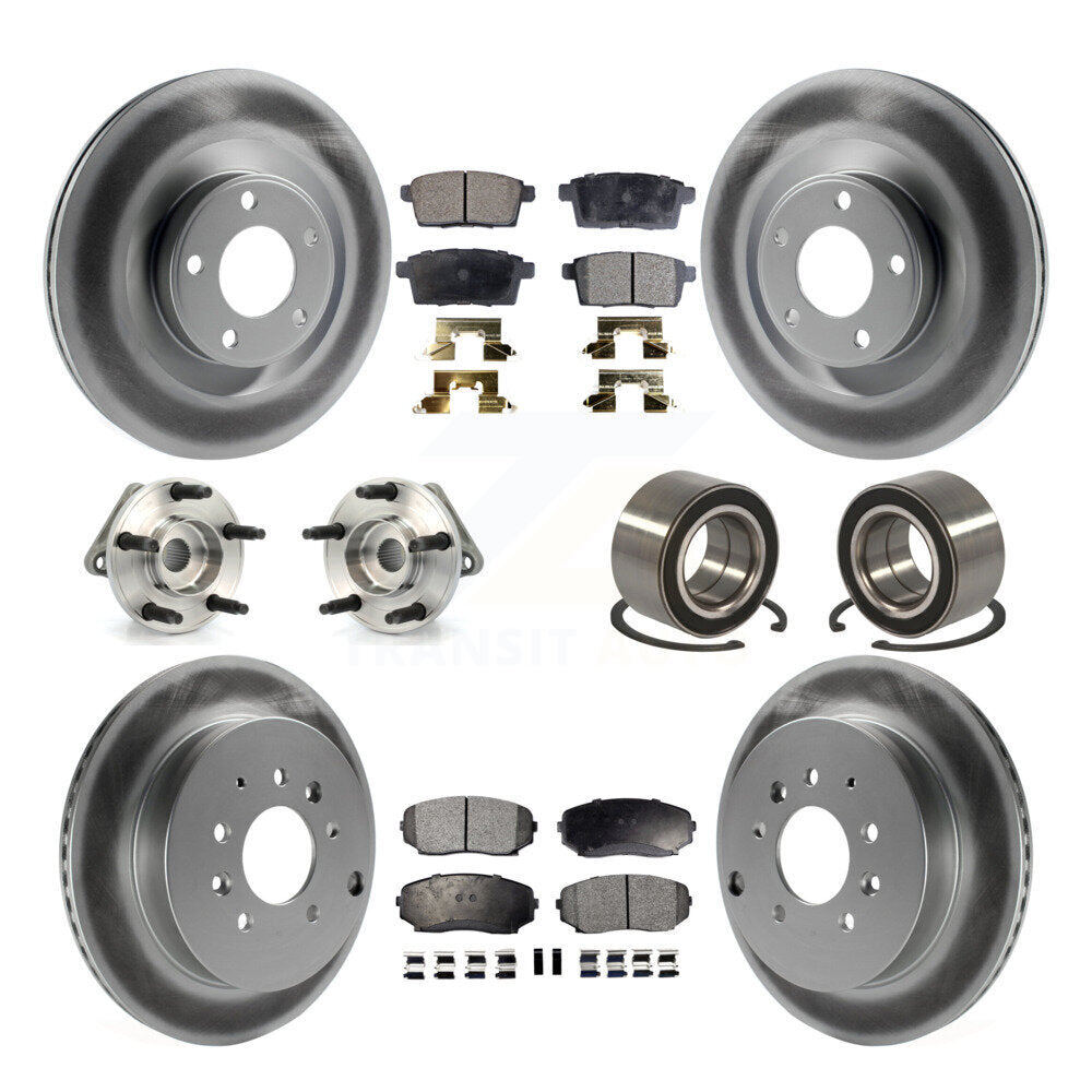 Hub Bearing Coat Brake Rotor Pad Front Rear Kit (10Pc) For Ford Edge Lincoln MKX