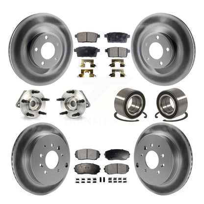 Hub Bearing Coat Brake Rotor Pad Front Rear Kit (10Pc) For Ford Edge Lincoln MKX