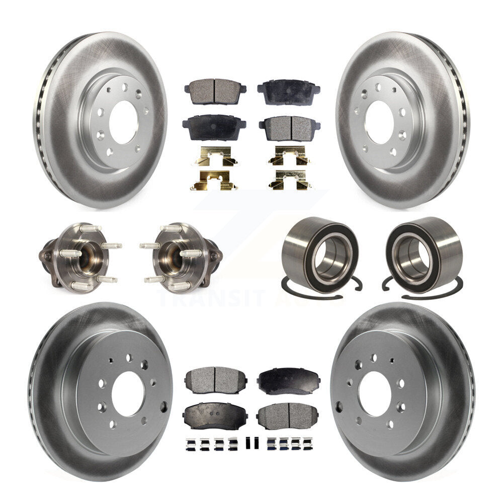 Hub Bearing Coat Brake Rotor Pad Front Rear Kit (10Pc) For Ford Edge Lincoln MKX