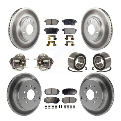 Hub Bearing Coat Brake Rotor Pad Front Rear Kit (10Pc) For Ford Edge Lincoln MKX