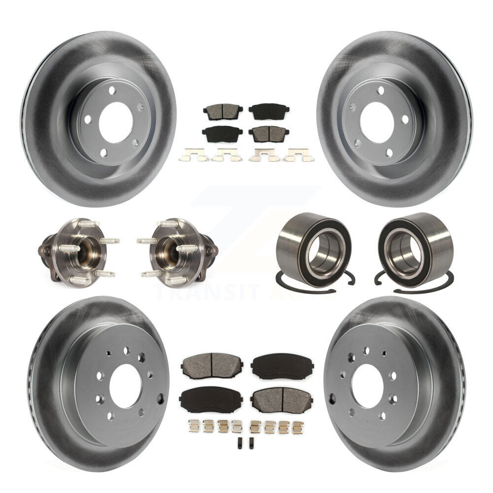 Hub Bearing Coat Brake Rotor Pad Front Rear Kit (10Pc) For Ford Edge Lincoln MKX