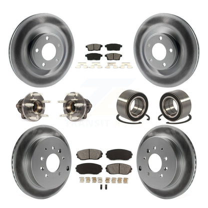 Hub Bearing Coat Brake Rotor Pad Front Rear Kit (10Pc) For Ford Edge Lincoln MKX