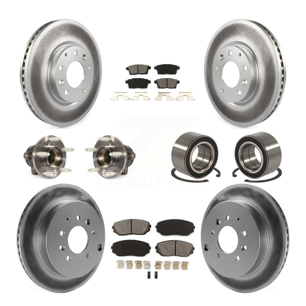 Hub Bearing Coat Brake Rotor Pad Front Rear Kit (10Pc) For Ford Edge Lincoln MKX