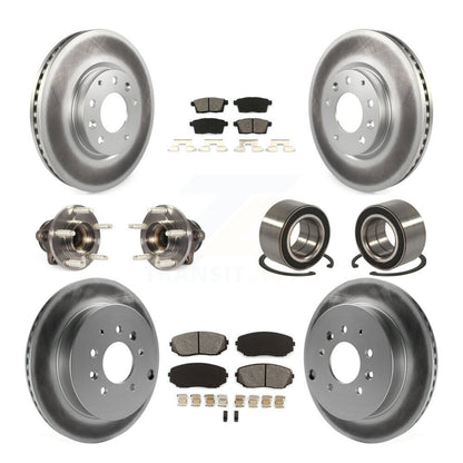 Hub Bearing Coat Brake Rotor Pad Front Rear Kit (10Pc) For Ford Edge Lincoln MKX