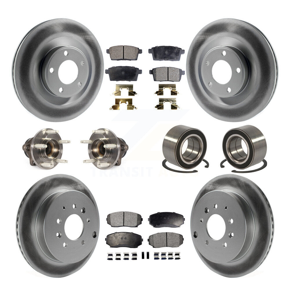 Hub Bearing Coat Brake Rotor Pad Front Rear Kit (10Pc) For Ford Edge Lincoln MKX
