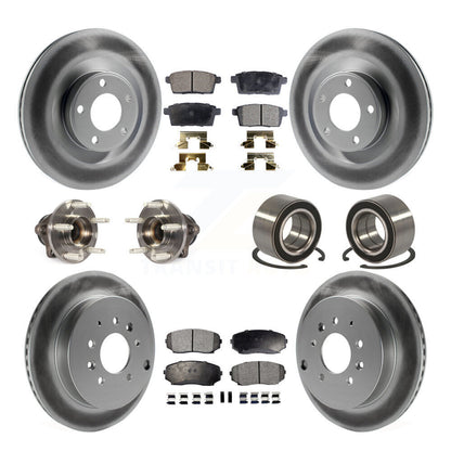 Hub Bearing Coat Brake Rotor Pad Front Rear Kit (10Pc) For Ford Edge Lincoln MKX