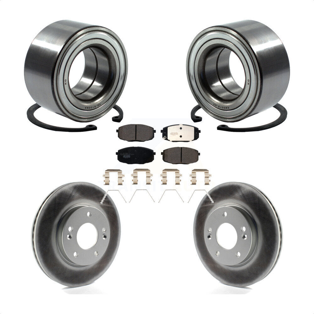 Wheel Bearing Coated Disc Brake Rotors And Pads Front Kit For Kia Soul Forte