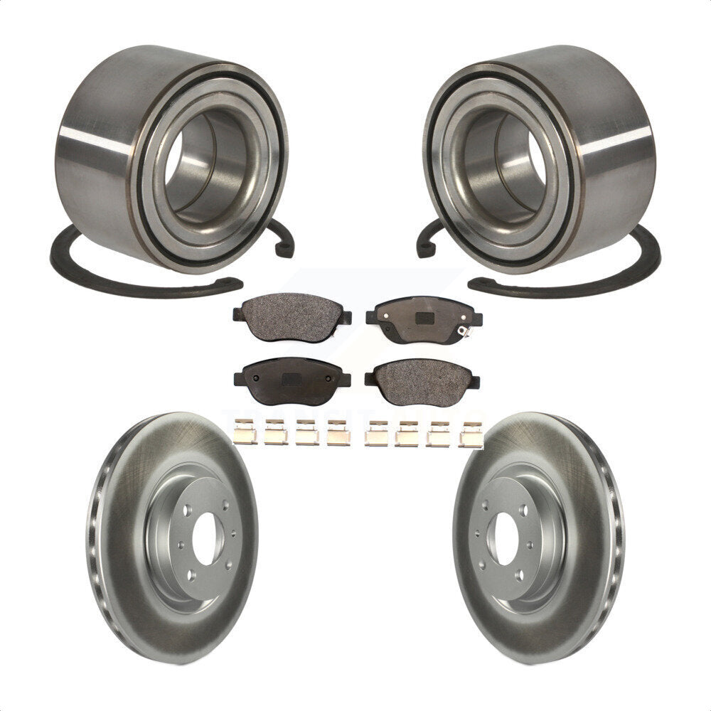 Wheel Bearing Coated Disc Brake Rotors And Ceramic Pads Front Kit For Fiat 500