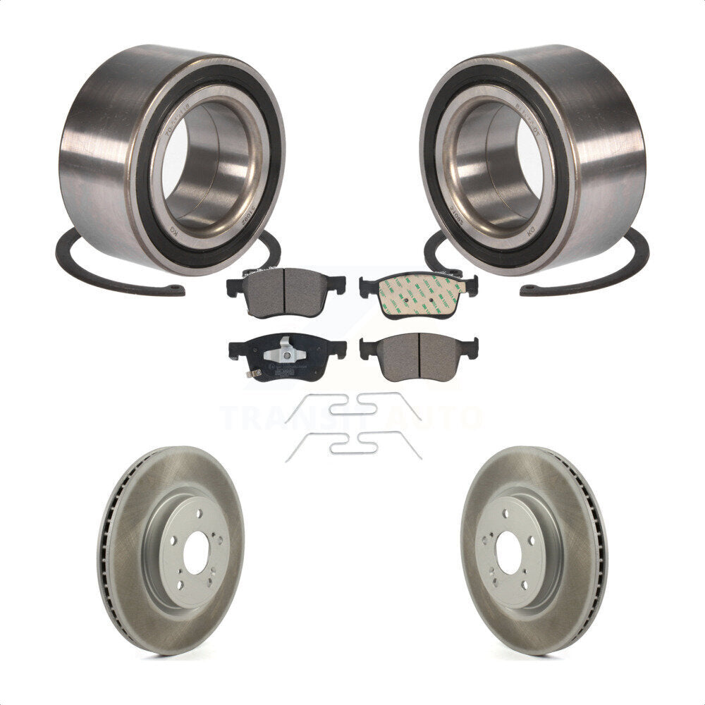 Wheel Bearing Coated Disc Brake Rotor And Ceramic Pad Front Kit For Honda Accord
