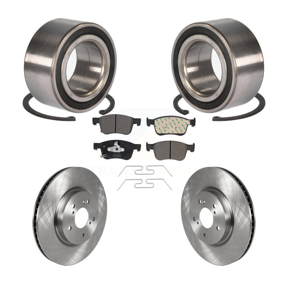 Wheel Bearing Disc Brake Rotor And Semi-Metallic Pads Front Kit For Honda Accord