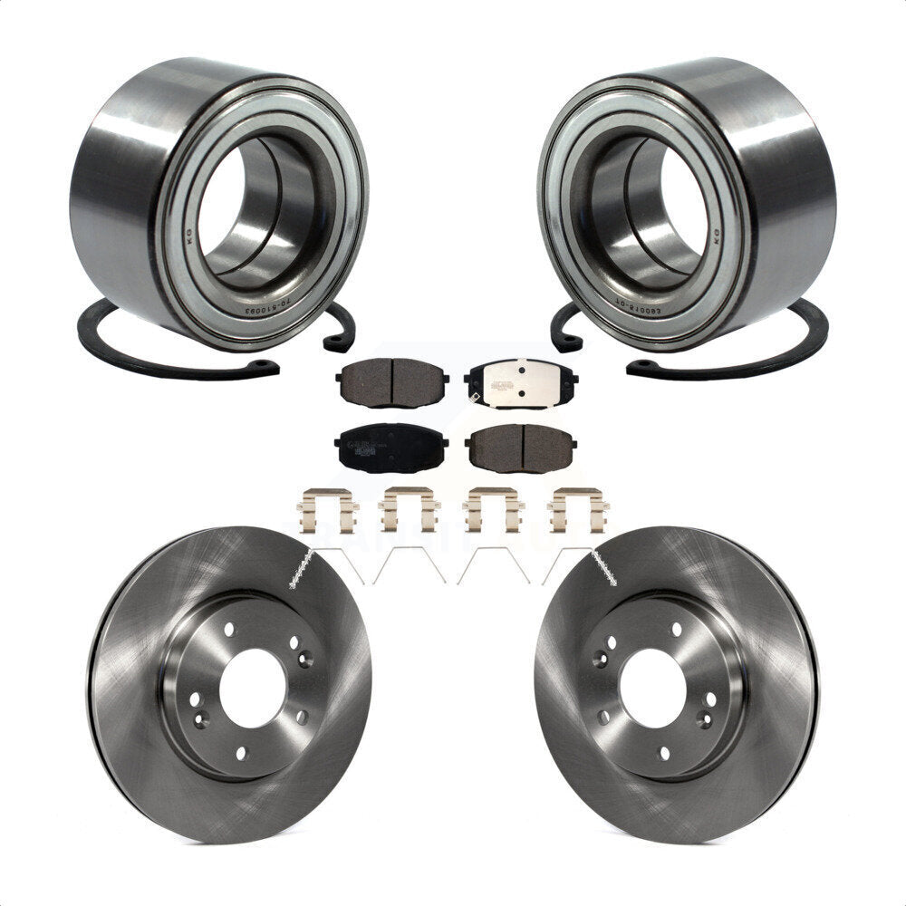 Wheel Bearing Disc Brake Rotors And Ceramic Pads Front Kit For Kia Soul Forte