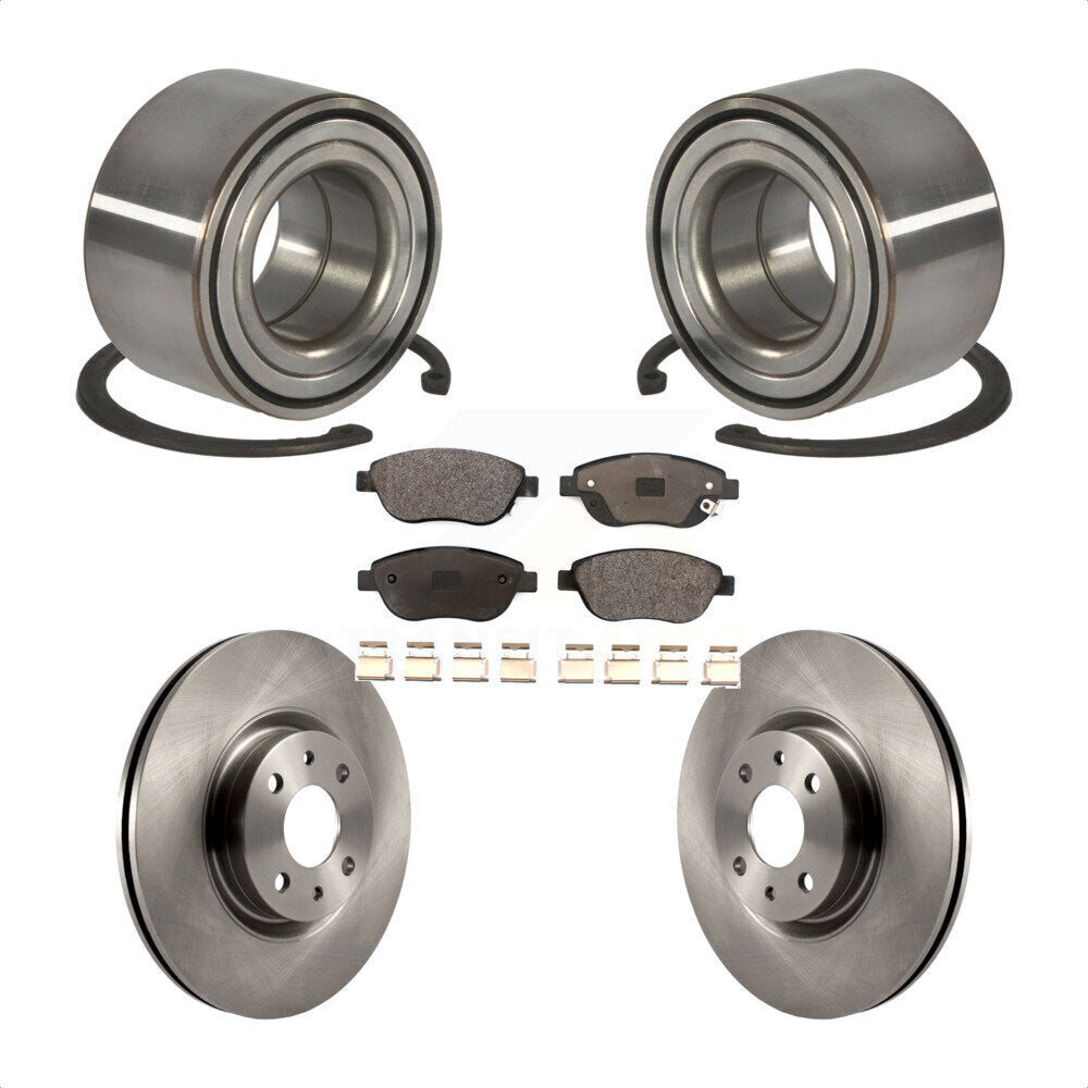 Wheel Bearing Disc Brake Rotors And Ceramic Pads Front Kit For Fiat 500