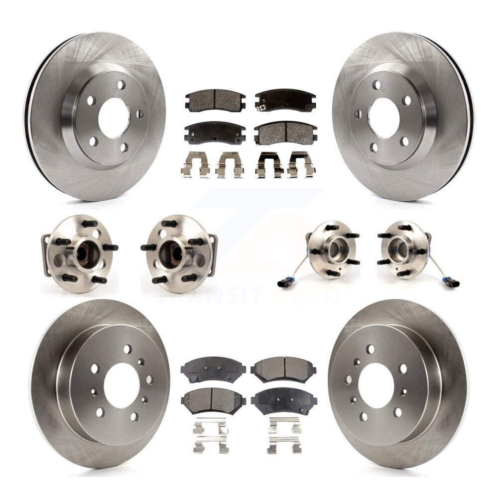 Hub Bearing Brake Rotor And Pad Front Rear Kit (10Pc) For Chevrolet Impala Monte