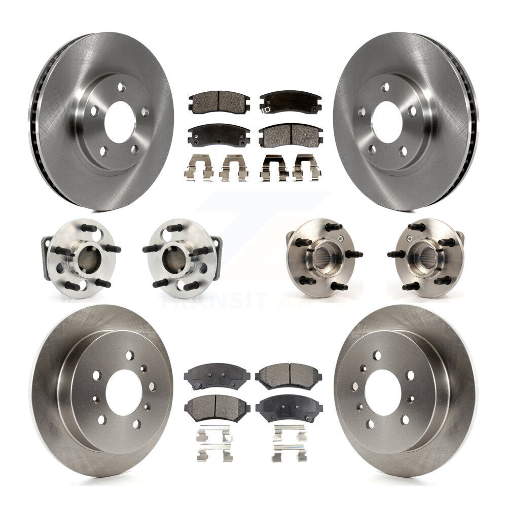 Hub Bearing Brake Rotor And Pad Front Rear Kit (10Pc) For Chevrolet Impala Monte
