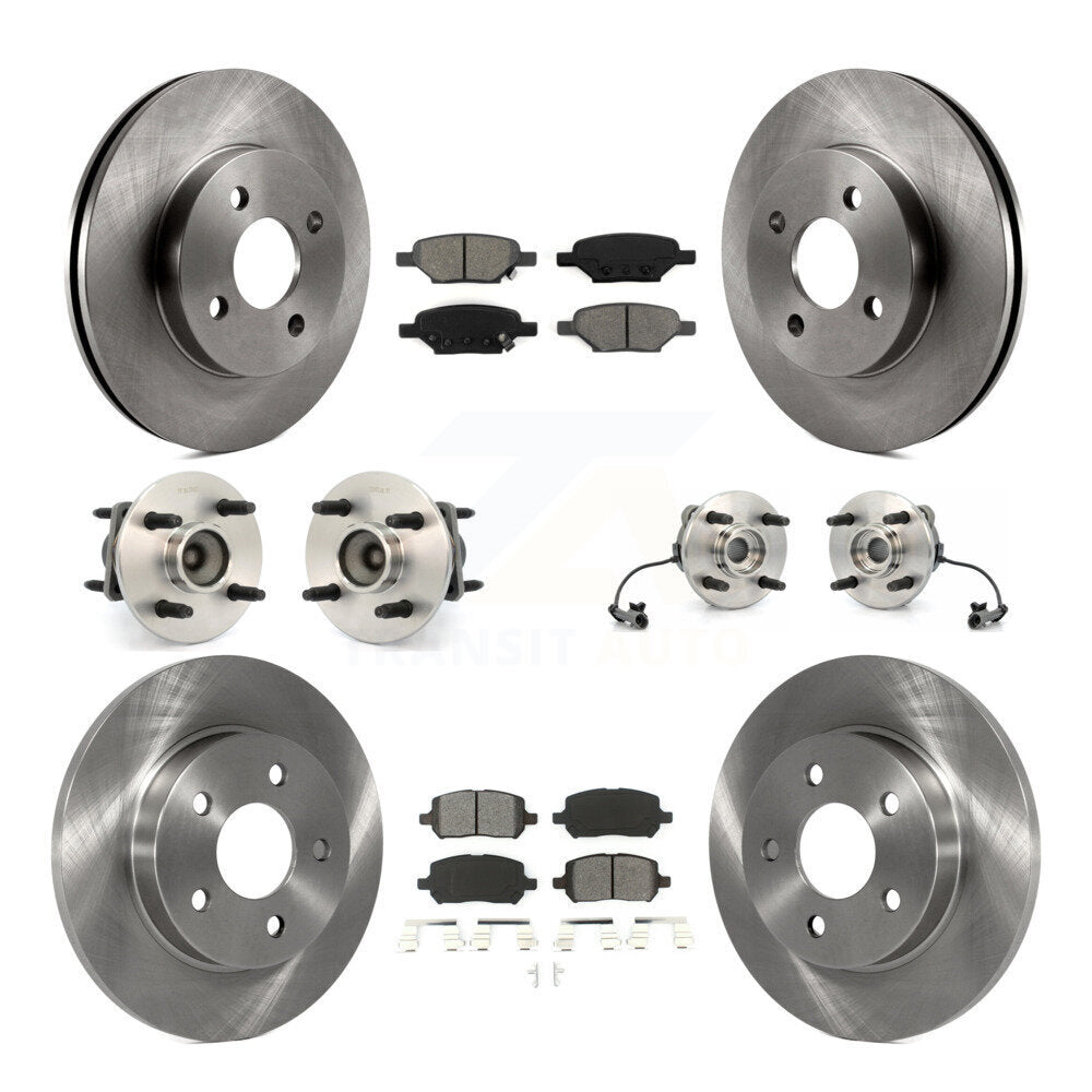 Hub Bearings Disc Brake Rotors And Pads Front Rear Kit (10Pc) For Pontiac G5