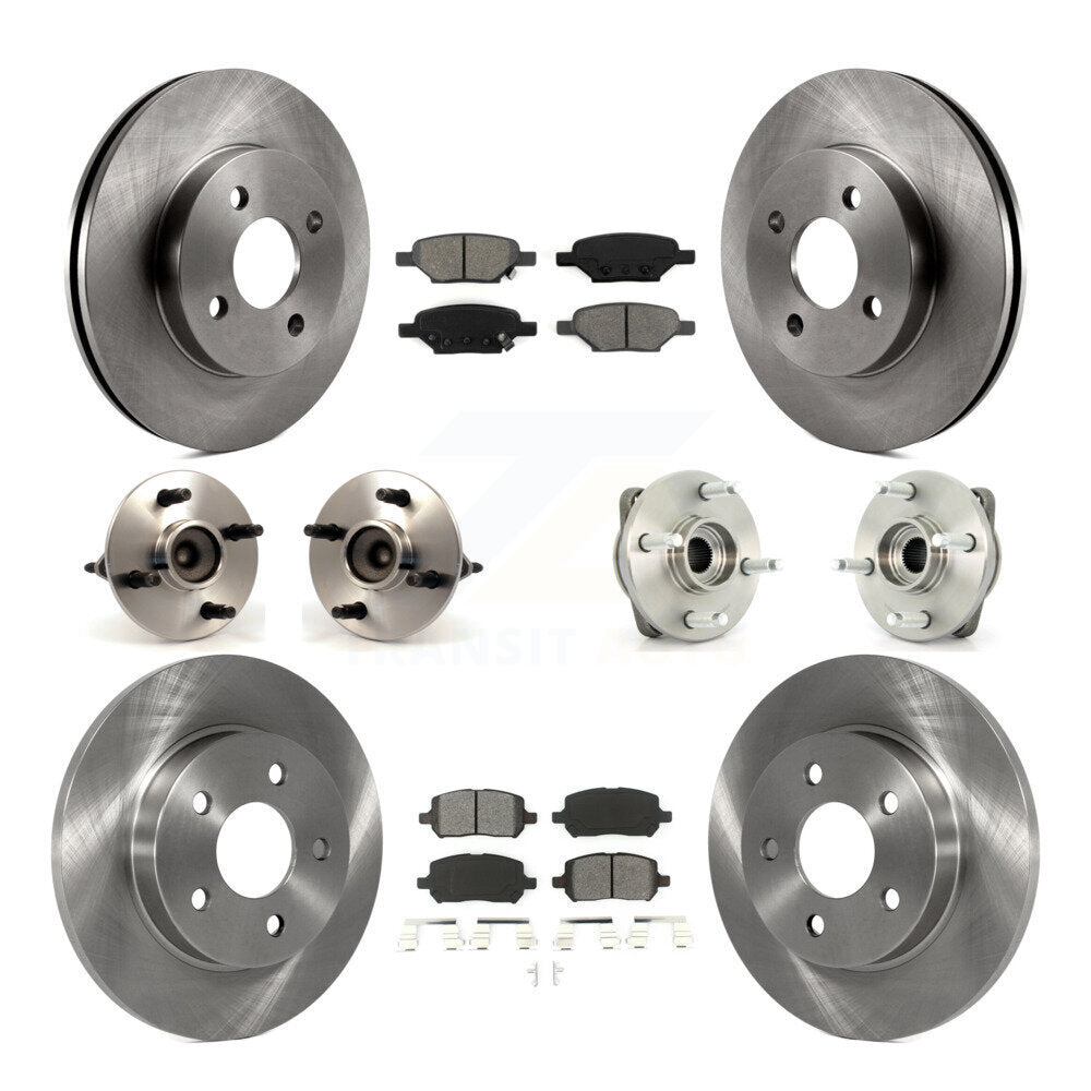 Hub Bearings Disc Brake Rotors And Pads Front Rear Kit (10Pc) For Pontiac G5