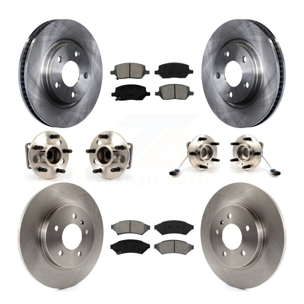 Hub Bearing Brake Rotor & Pad Front Rear Kit (10Pc) For Chevrolet Uplander Buick