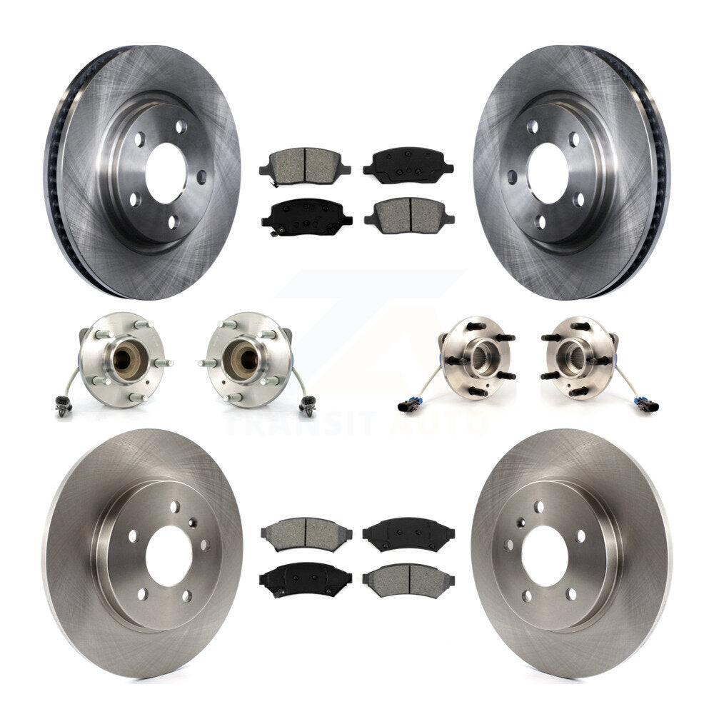 Hub Bearing Brake Rotor & Pad Front Rear Kit (10Pc) For Chevrolet Uplander Buick