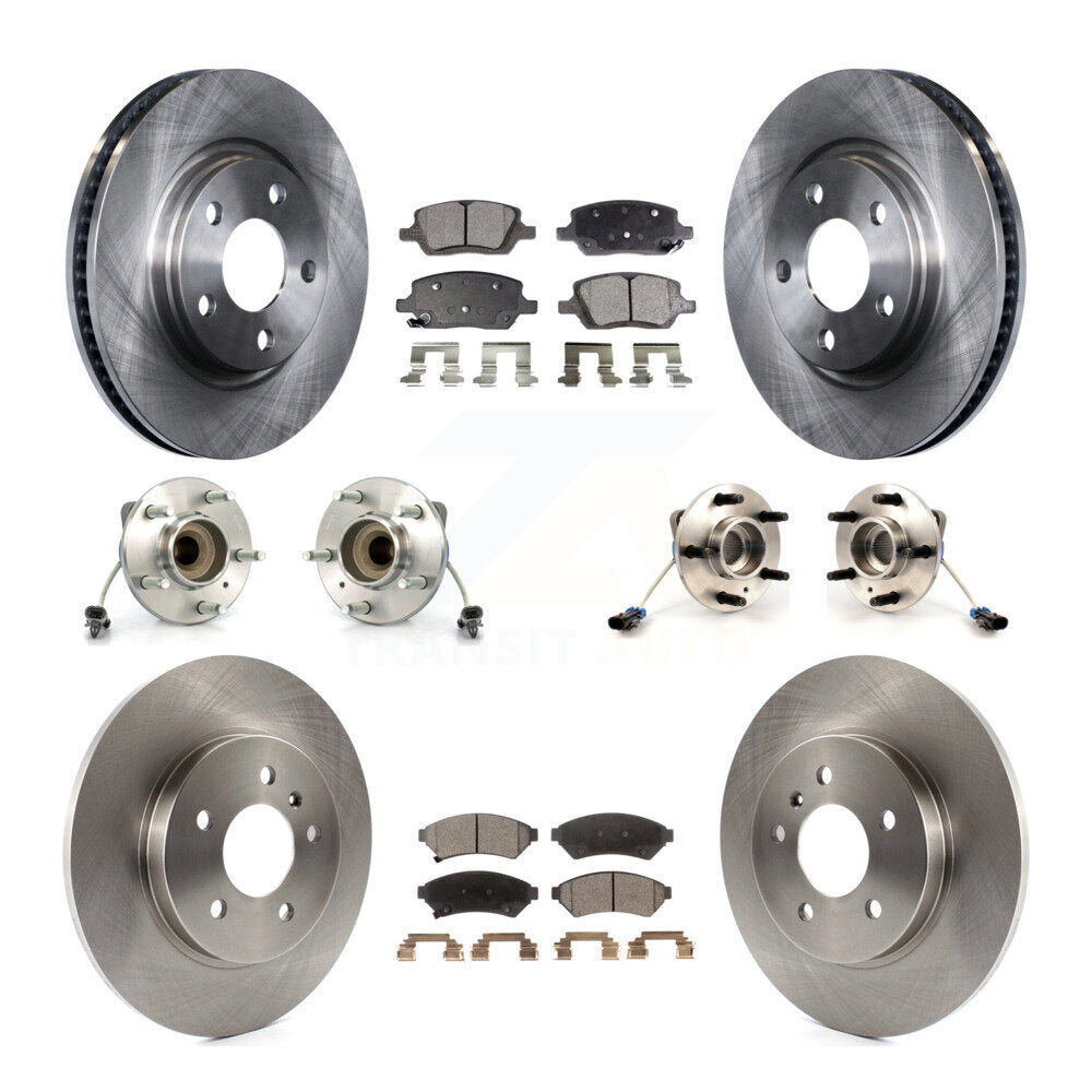 Hub Bearing Brake Rotor & Pad Front Rear Kit (10Pc) For Chevrolet Uplander Buick