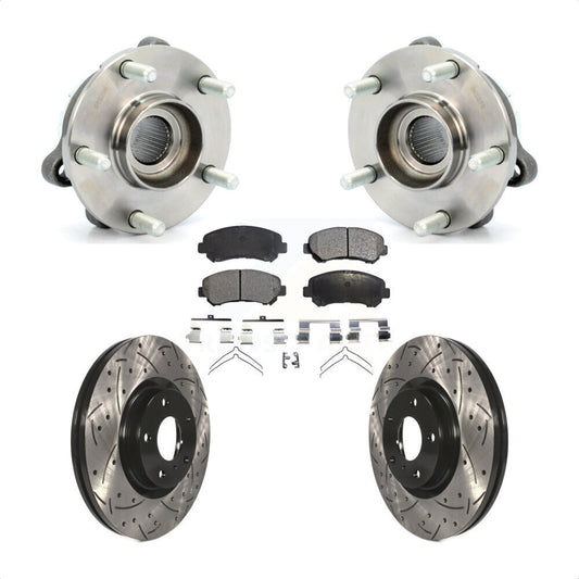 Hub Bearing Assembly Coat Drill Slot Brake Rotor Pad Front Kit For Nissan Maxima