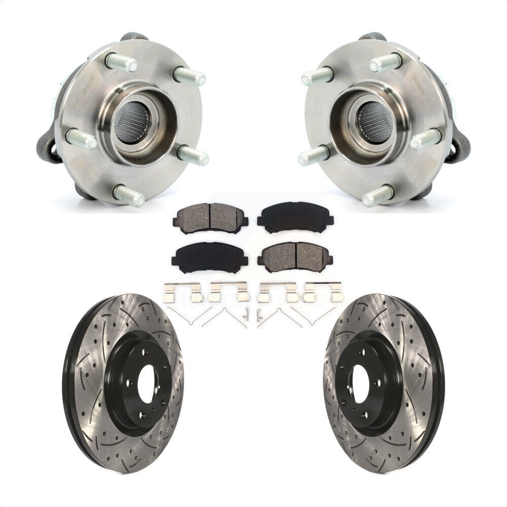 Hub Bearing Assembly Coat Drill Slot Brake Rotor Pad Front Kit For Nissan Maxima