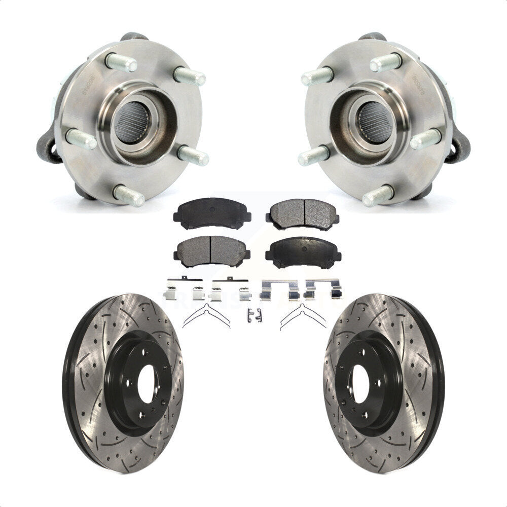Hub Bearing Assembly Coat Drill Slot Brake Rotor Pad Front Kit For Nissan Maxima