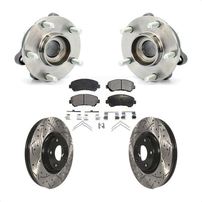 Hub Bearing Assembly Coat Drill Slot Brake Rotor Pad Front Kit For Nissan Maxima